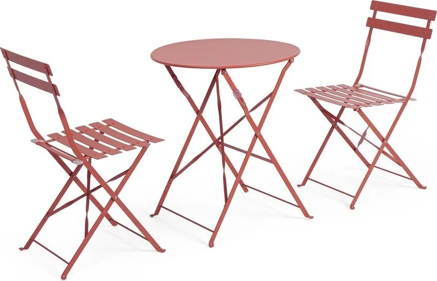 Set de dining pentru grădină teracotă din oțel pentru 2 persoane Austin – Bizzotto