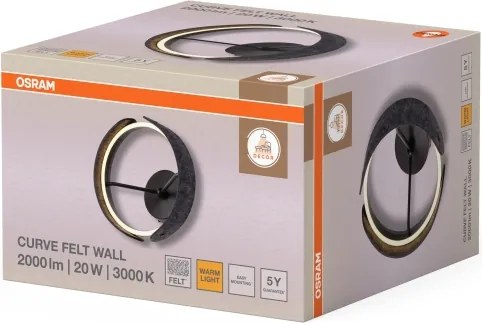 Osram - Aplica LED de perete DECOR CURVE, 20W/230V, gri
