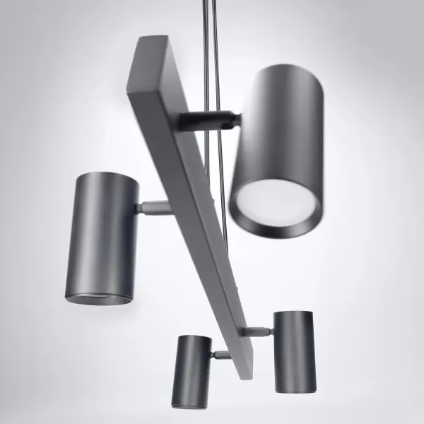 Brilagi - Lustră suspendată pe cablu SELE 4xGU10/30W/230V, neagră