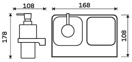 Dozator de săpun și suport de periuțe de dinți de perete NIMCO MA 2905831H-26 MAYA 290 mm