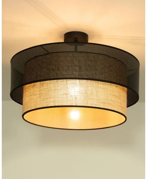 Lustră aplicată BORHO 1xE27/60W/230V Ø 40 cm negru/iută