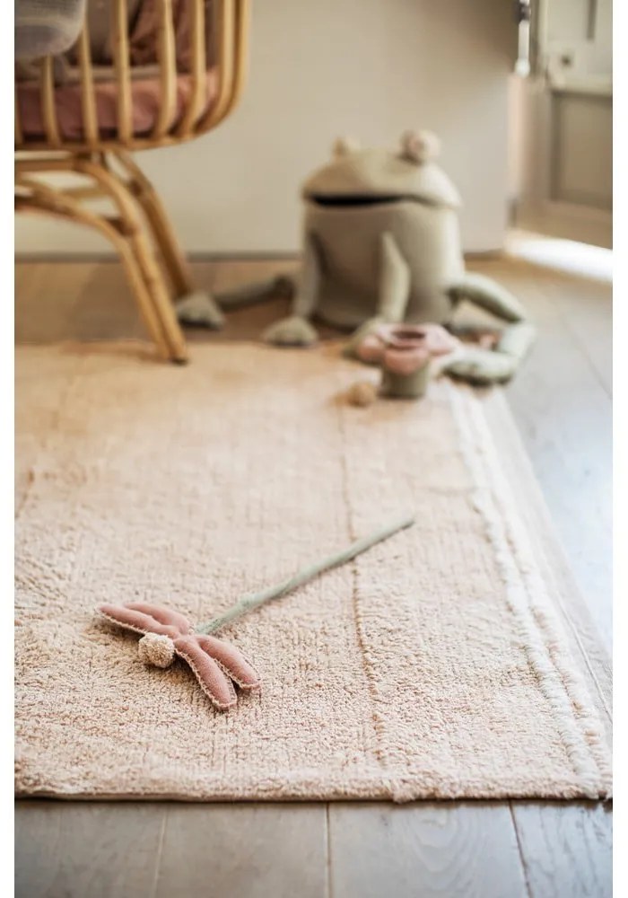 Covor roz deschis lavabil/țesut manual din bumbac 120x160 cm Bloom Rose – Lorena Canals