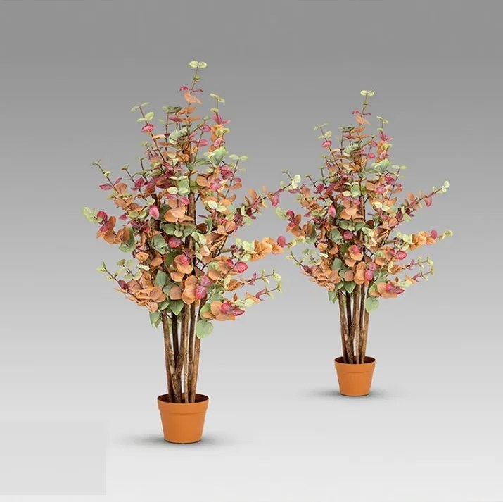 Set de 2 plante artificiale, Eucalipt colorat H-125cm