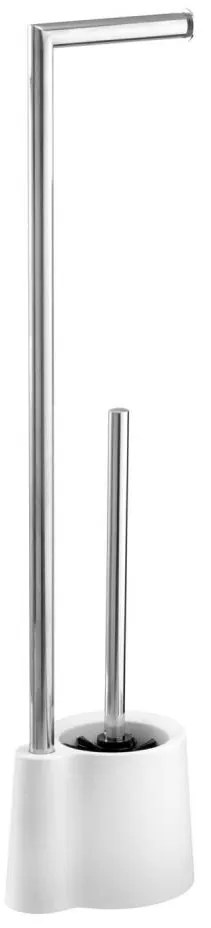 WENKO 22989100 - Perie WC AVOLA 13x70 cm inox/alb/argintiu