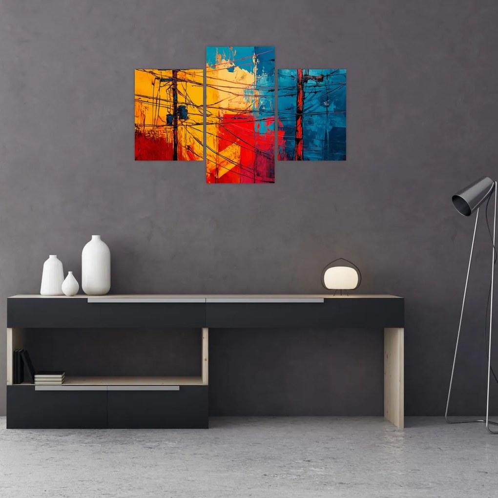 Tablou - Linii electrice abstracte (90x60 cm)