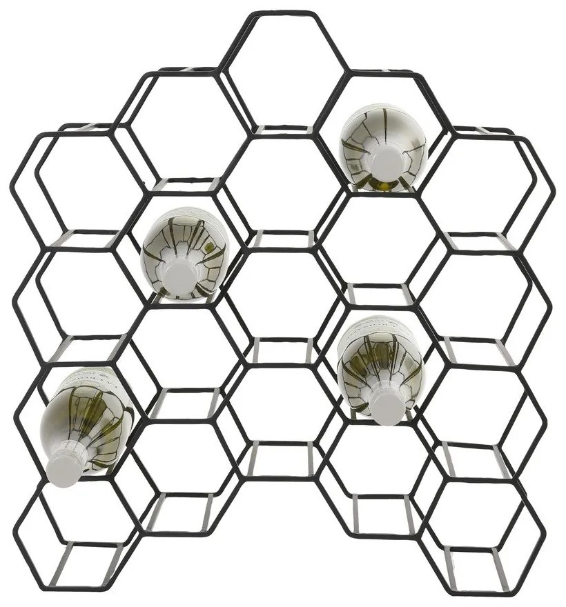 Suport pentru vinuri din metal negru pentru 12 sticle Salbris - Light &amp; Living