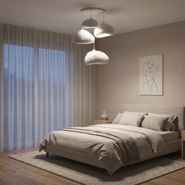 Brilagi - Lustru suspendat pe cablu WABI SABI 4xE27/40W/230V Ø 95 cm alb