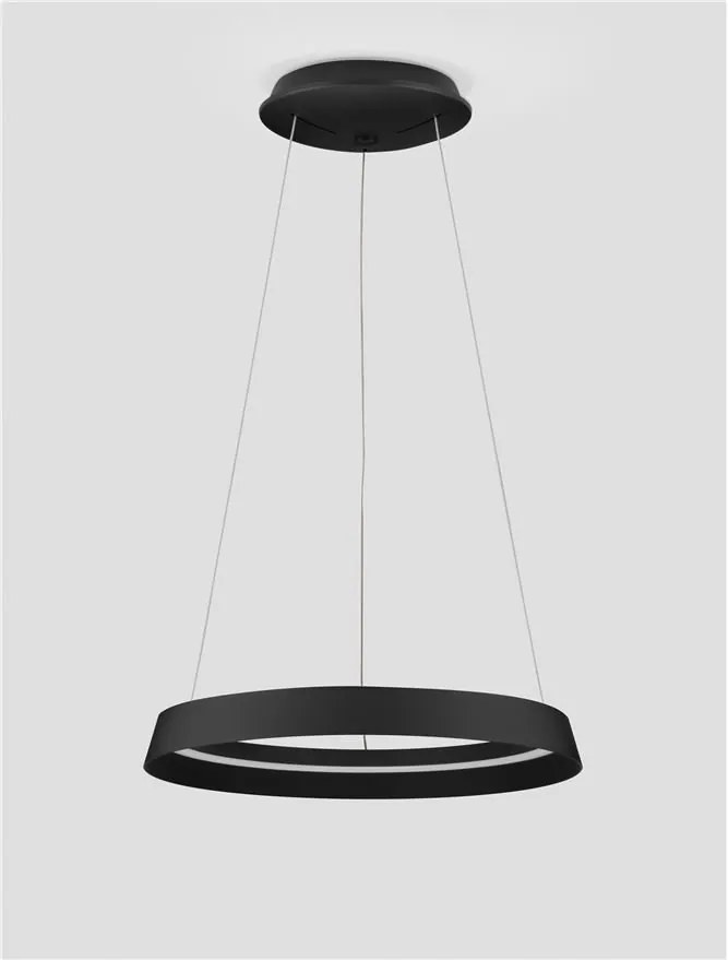 Lustra LED suspendata design modern circular ORMI negru D-45cm