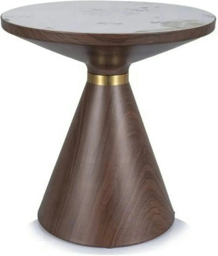 Masuta NAPA B, alb/nuc/auriu, ceramica/metal, 50x50x53 cm