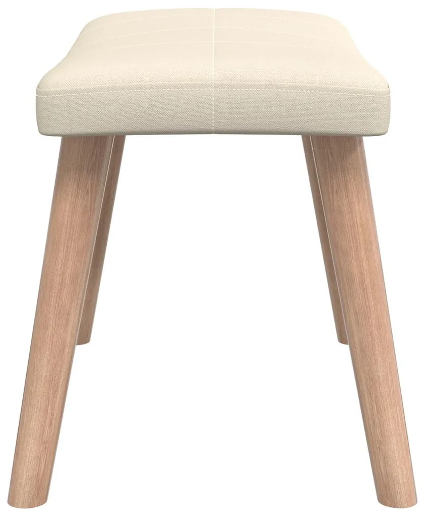 Scaun de relaxare cu taburet, crem, textil 1, Crem, Cu suport de picioare