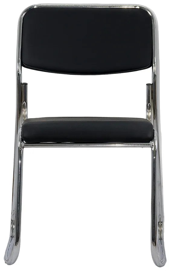 Scaun de așteptare HRC 604 negru din piele ecologică suprapozabil