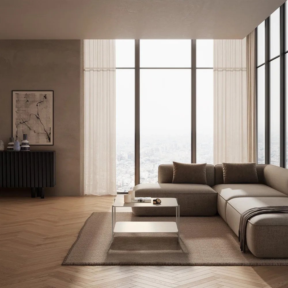 Măsuță de cafea crem din metal 70x73 cm Beatrix – MOME