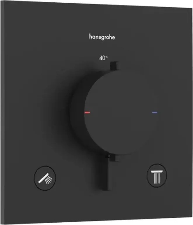 Baterie cada-dus termostatata Hansgrohe Ecostat Comfort E finisaj negru mat fara corp ingropat