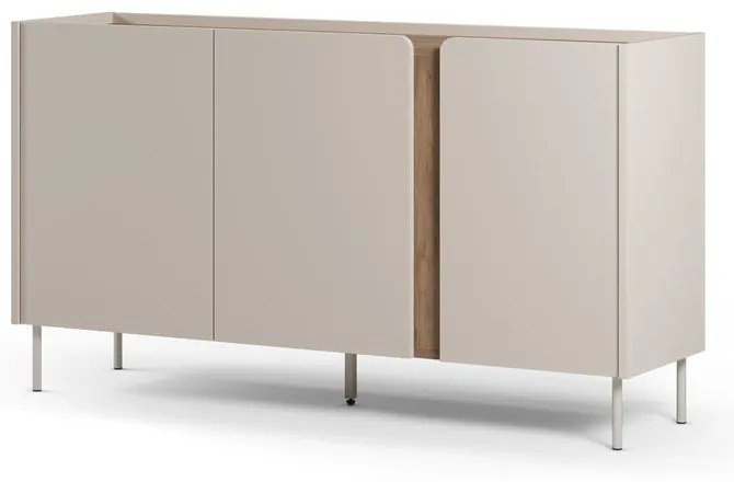 Comodă crem/în culoare naturală cu aspect de lemn de stejar 150x82,5x40,5 cm Lucile – Marckeric