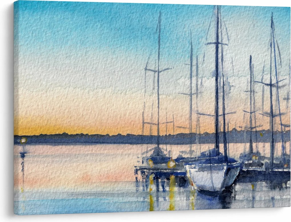 Tablou - Plimbare cu barca, aquarel (70x50 cm)