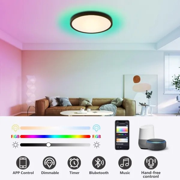 Plafonieră LED RGB dimabilă Immax NEO 07170-B60 TUDO 65W/230V Wi-Fi Tuya + telecomandă