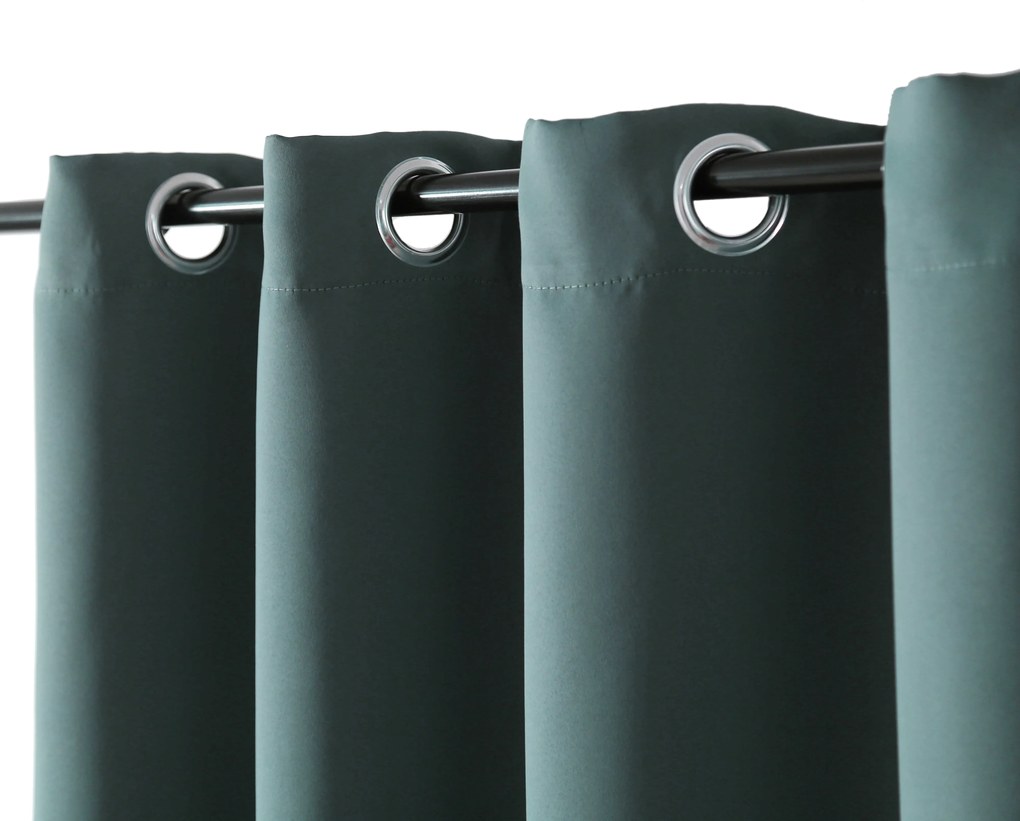 Draperie OXFORD albastru-verde 140x250 cm Agatat: Inele metalice