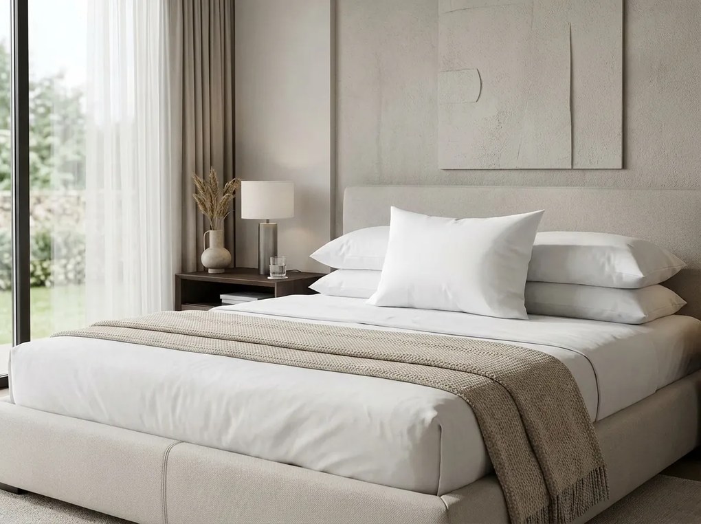 Fata de perna saten damasc 40x50 cm albă