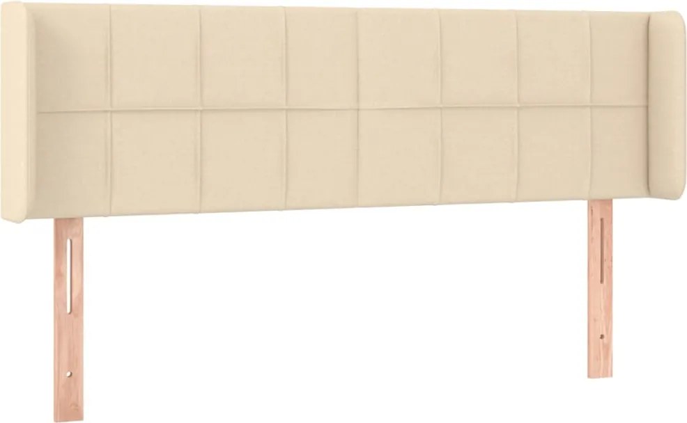 vidaXL Tăblie de pat cu aripioare crem 147x16x78/88 cm textil