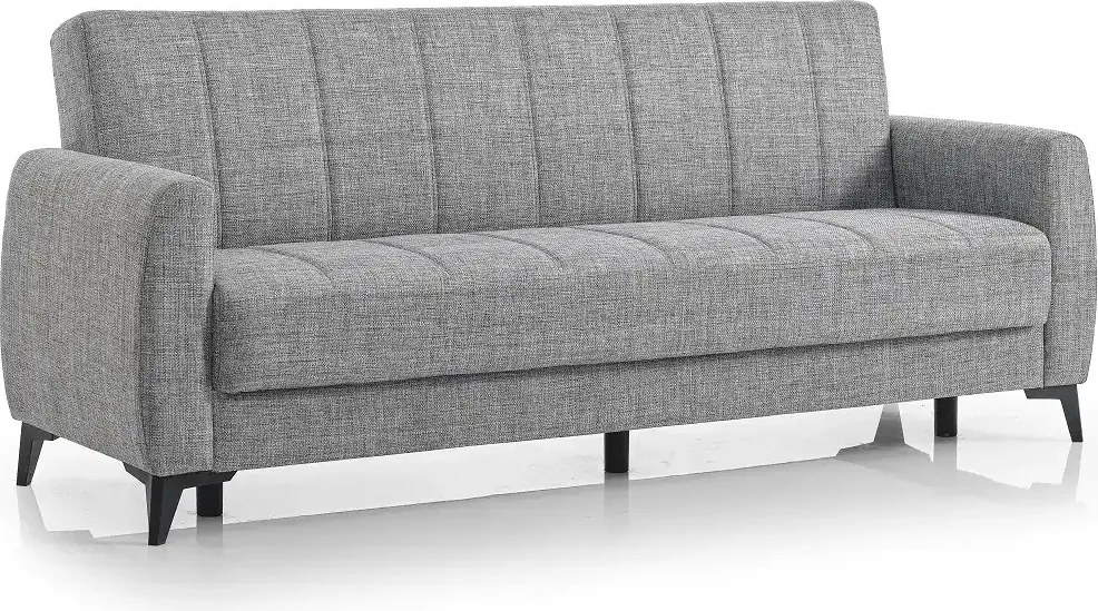 Canapea extensibila cu lada de depozitare living 215x85x90 cm – stofă, gri – Hilton