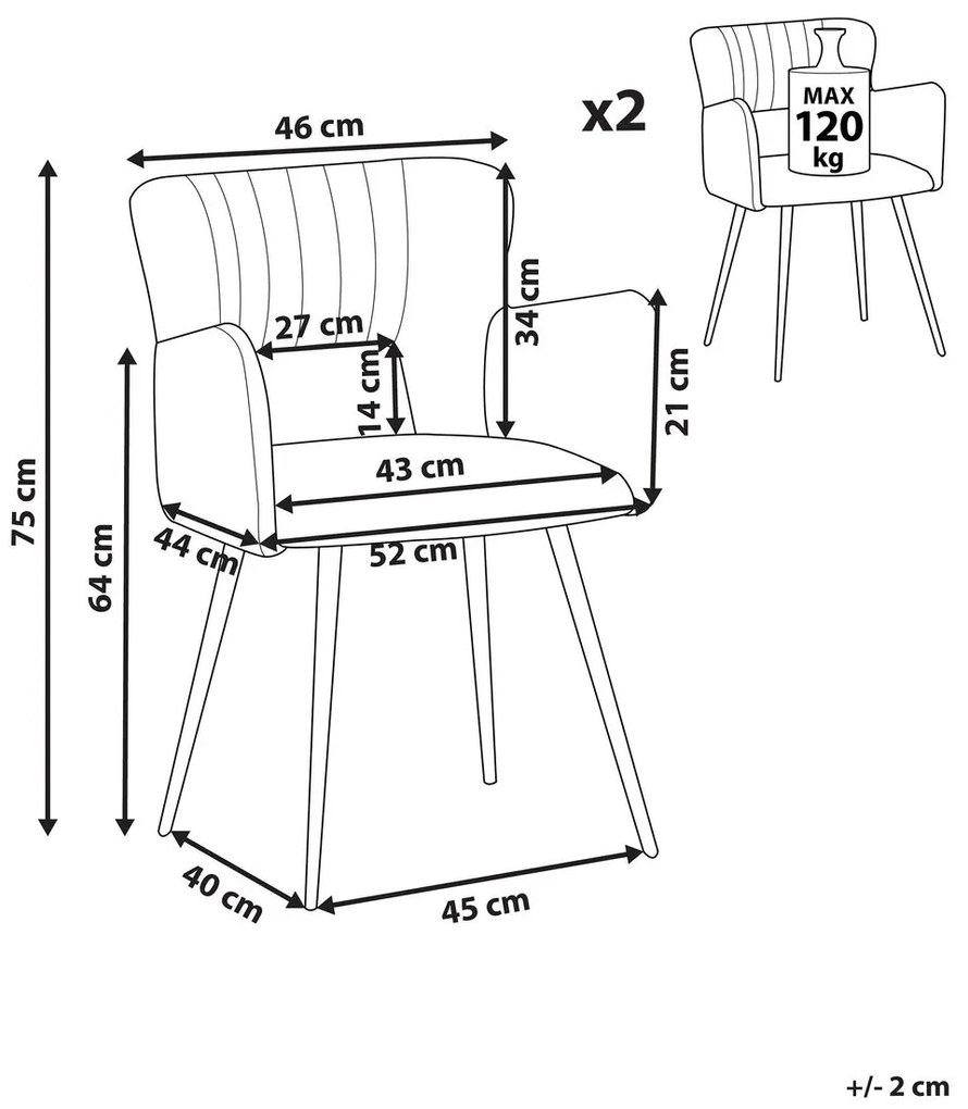 Set 2 buc scaune de sufragerie Shelba (negru) . 1075767