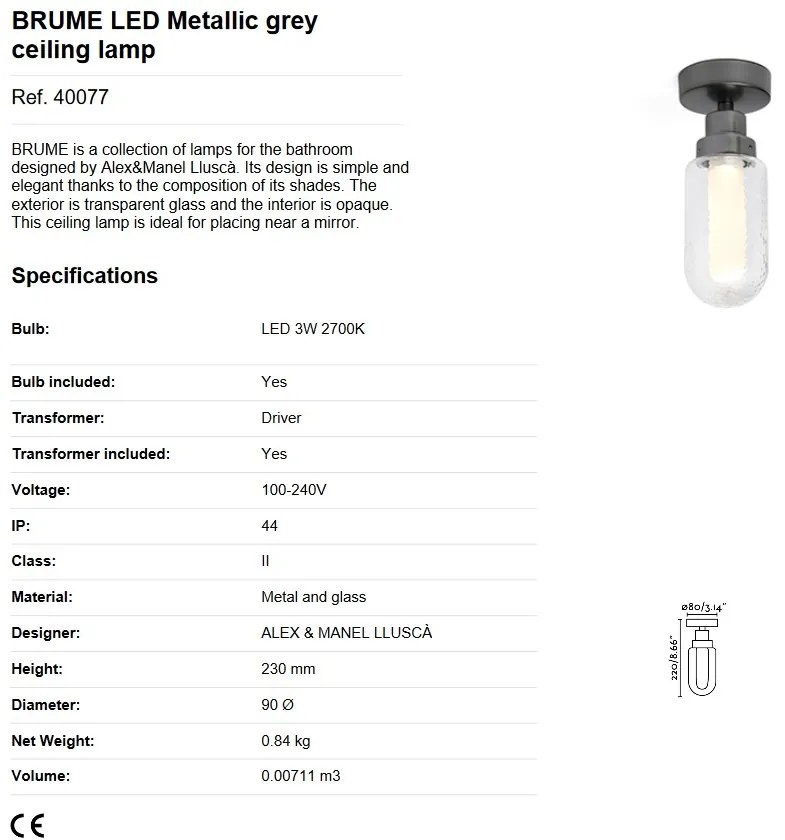 Plafoniera LED pentru baie design minimalist IP44 BRUME