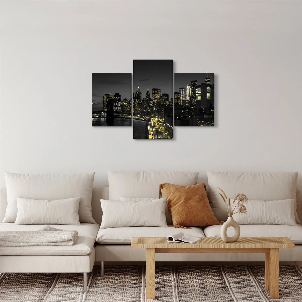 Tablou cu metropolă nocturnă (90x60 cm)