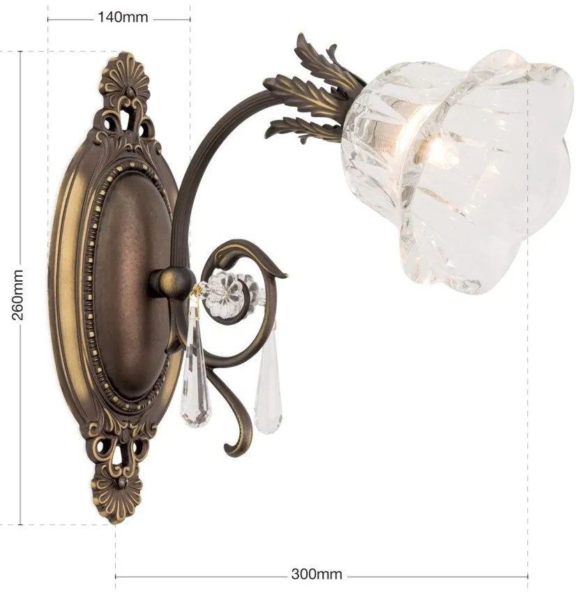 Aplica de perete design clasic LA BOHEME, patina veche
