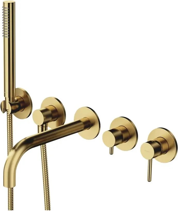 Baterie cada-dus incastrata Omnires Y finisaj alama periata 5 elemente cu corp ingropat pipa 23 cm
