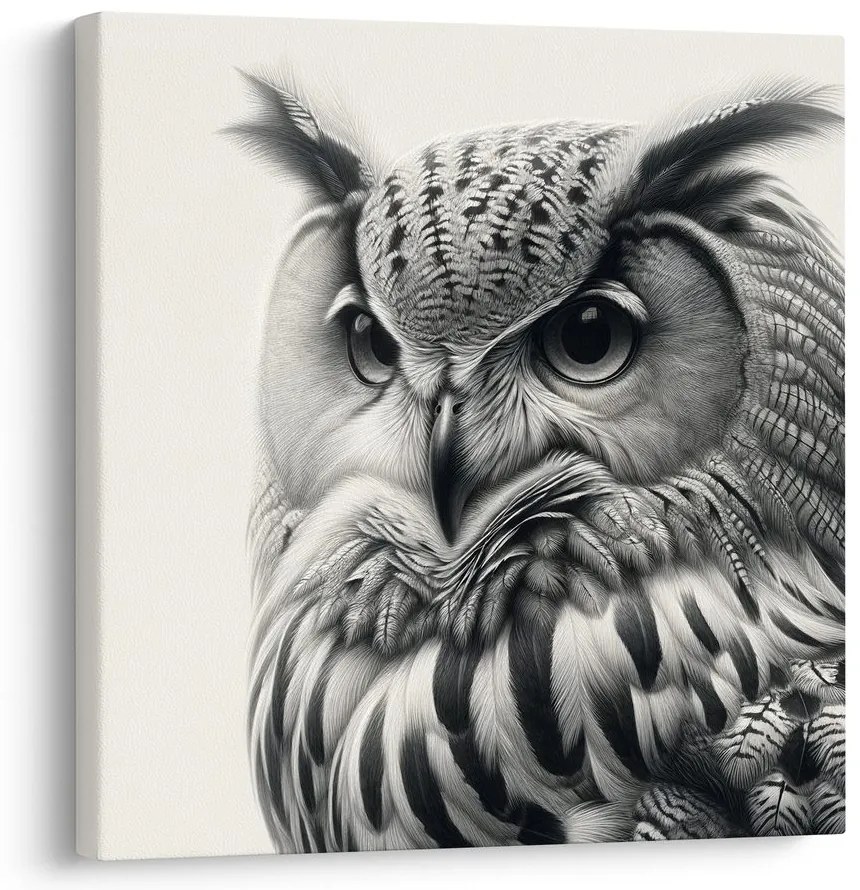 Tablou portret realist bufniță