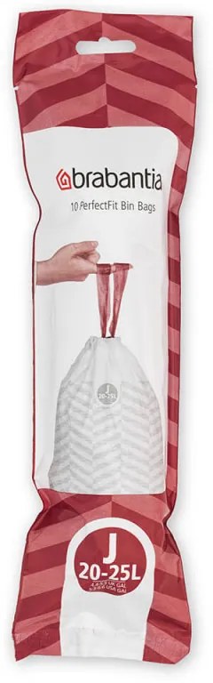 Saci de gunoi Brabantia PerfectFit Sort&Go/Bo 1005586, Dimensiune J, 20-25 L, 10 buc, Alb