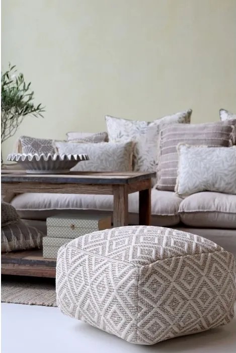 Pouf latte din bumbac si fibre reciclate, "Lounge"