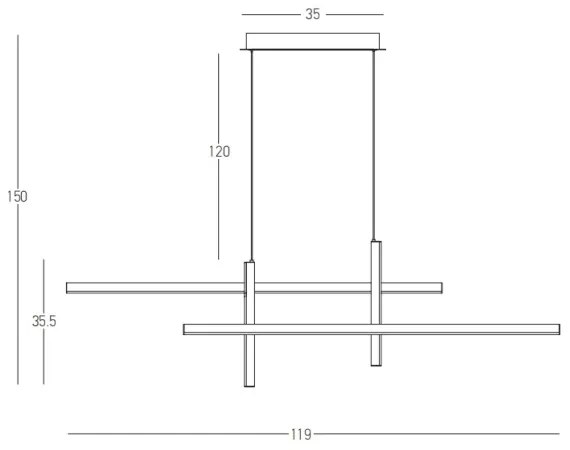 Lustră LED pe cablu dimabilă LED/41W/230V auriu Zambelis 22022