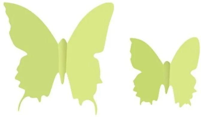 Set 12 autocolante fosforescente 3D Ambiance Butterflies