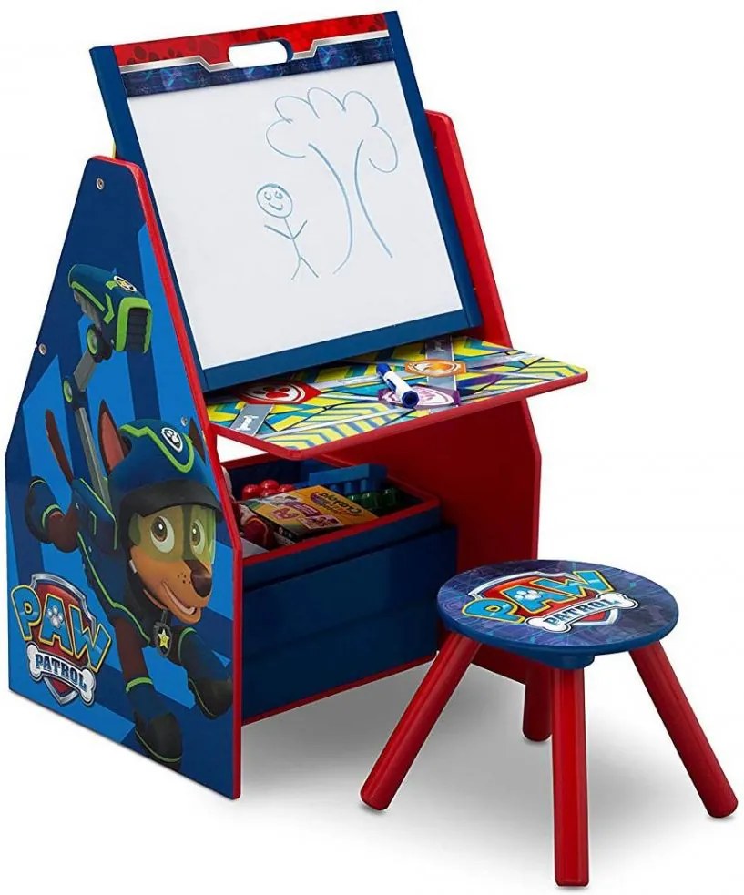 Set 2 in 1 organizator si birou cu tablita si scaun Paw Patrol Activity Center