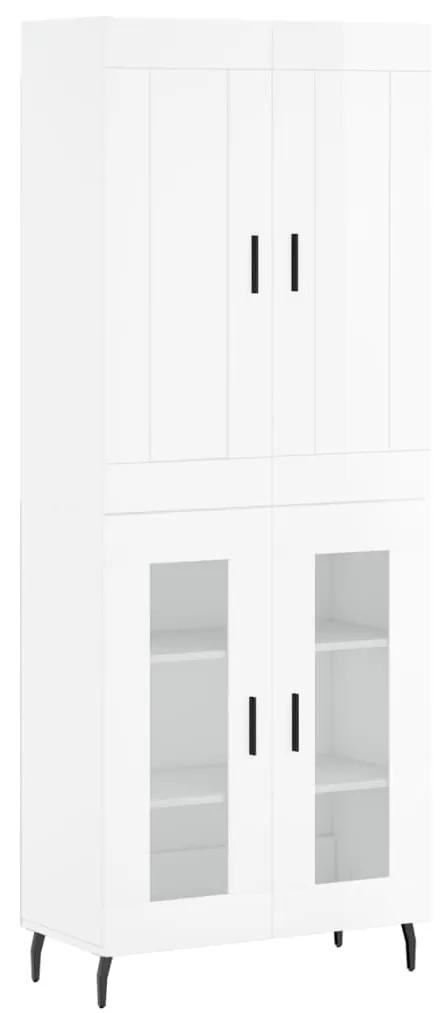 3199635 vidaXL Dulap înalt, alb extralucios, 69,5x34x180 cm, lemn compozit