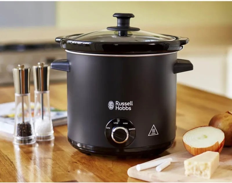 Resigilat: Slow cooker Russell Hobbs 24180-56 Tabla, 3,5 litri, Vas din ceramica, 3 programe, Negru