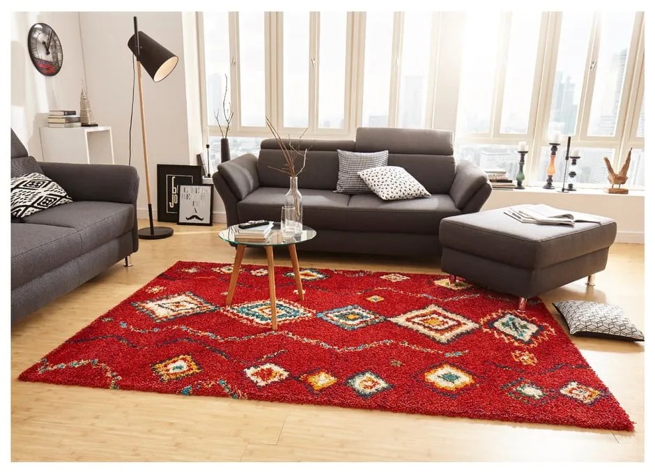 Covor Mint Rugs Geometric, 80 x 150 cm, roșu