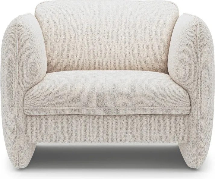 Fotoliu crem cu tapițerie din chenille Georgia – Micadoni