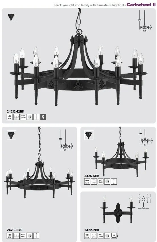 Candelabru stil rustic Cartwheel II 8L