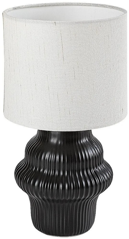 Lampa de masa ceramica neagra abajur alb Glimo