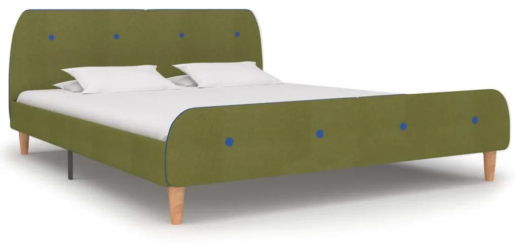 280934 vidaXL Cadru de pat, verde, 160 x 200 cm, material textil