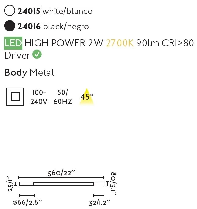 Aplica LED tip reader LED design modern minimalist PIXIE alba