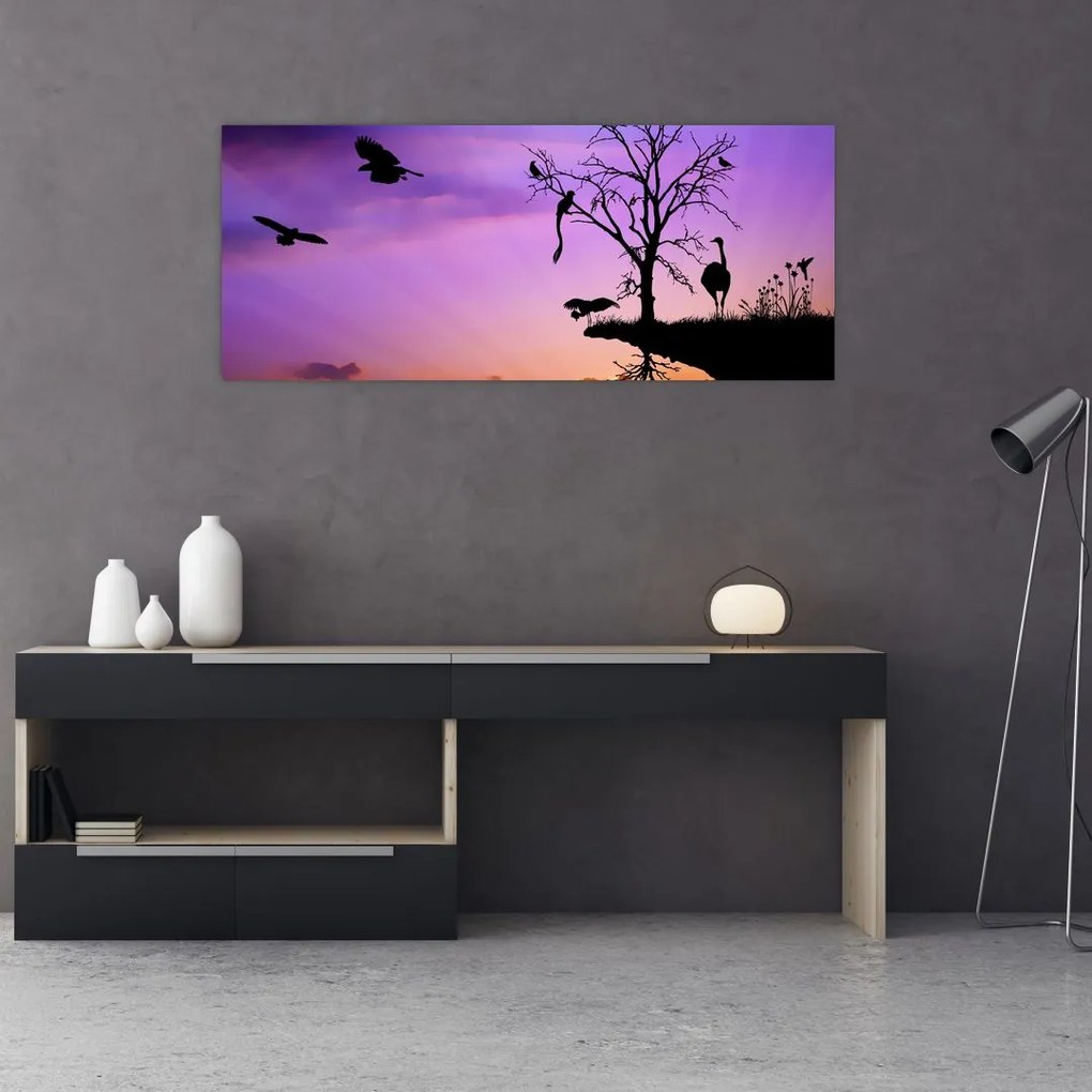 Tablou - Siluetele animalelor (120x50 cm)