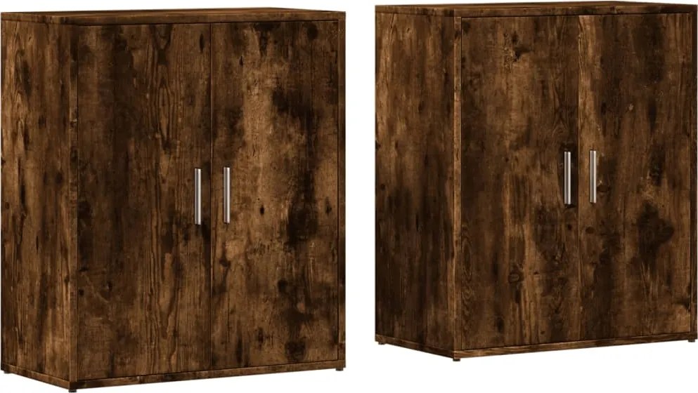 vidaXL Dulapuri, 2 buc., stejar fumuriu, 60x31x70 cm, lemn prelucrat