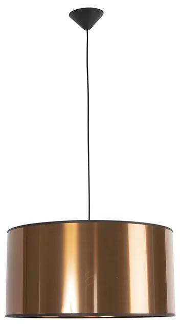 Lampă suspendată de design negru cu umbră de cupru 50 cm - Pendel