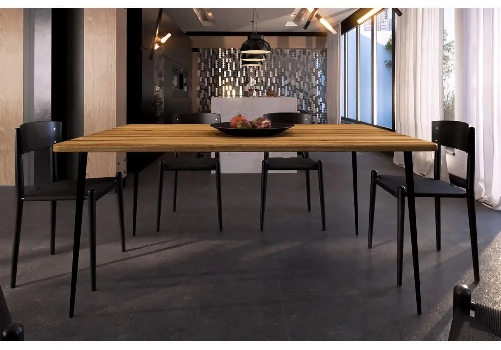 Masă dining din lemn de stejar 200x90 cm Kula – The Beds