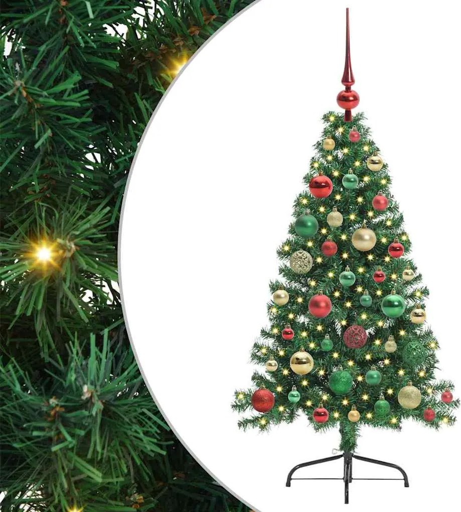 vidaXL Pom de Crăciun artificial pre-iluminat Verde 120 cm PVC