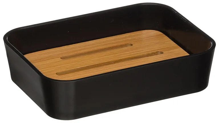 Set suport periuta de dinti si sapuniera NATUREO, neagra