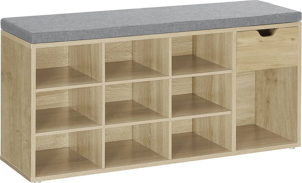 Pantofar cu banca cu sezut gri si sertar TAYLOR ARTISAN 104x30x48 cm